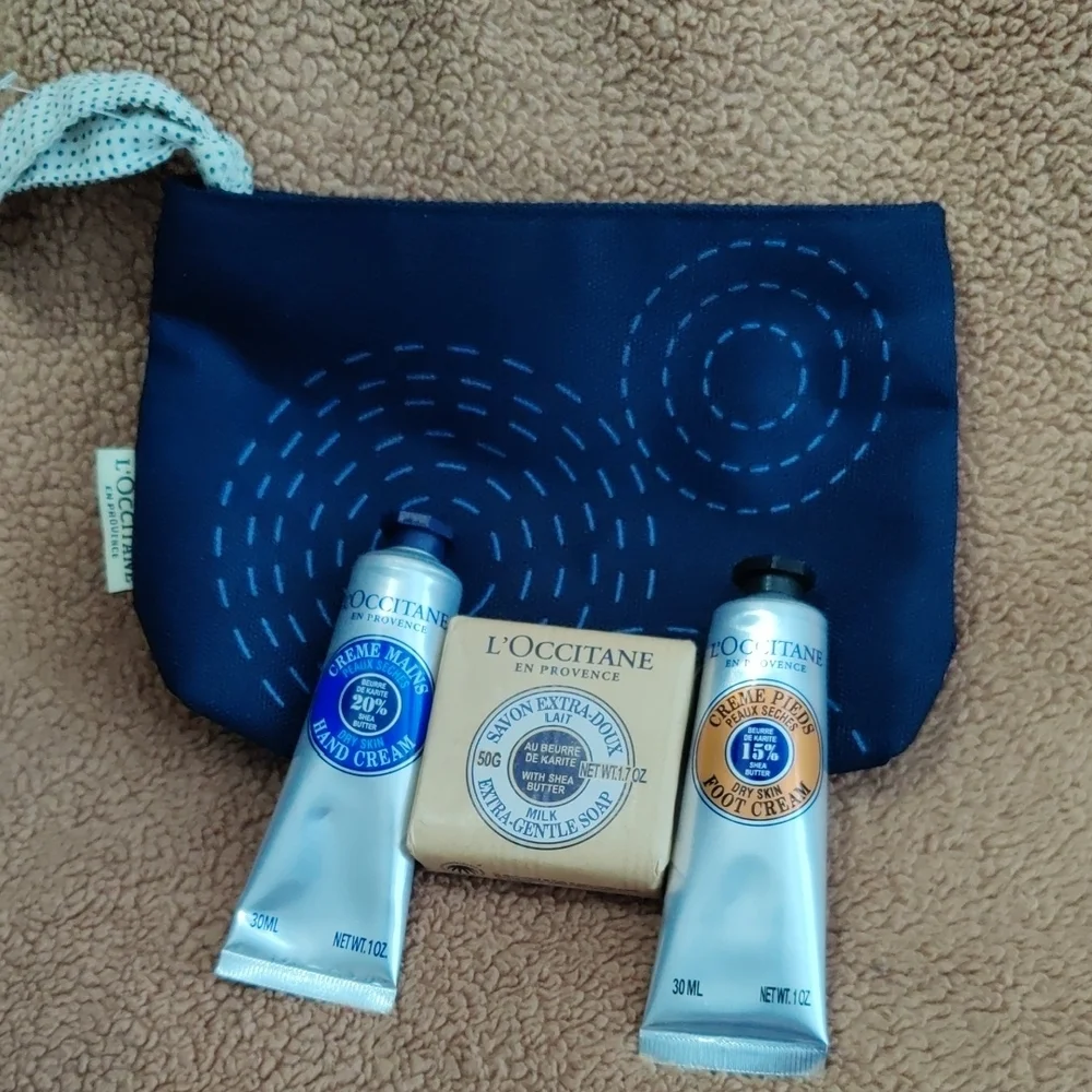 L’OCCITANE Blue Pouch with Hand Creams & Soap